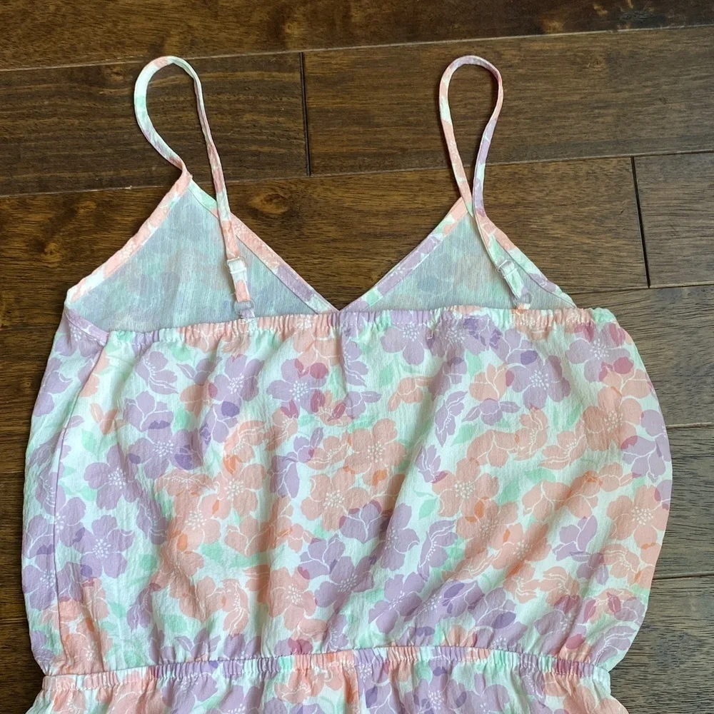 Pastel Floral Kids Romper with Tassel Trim